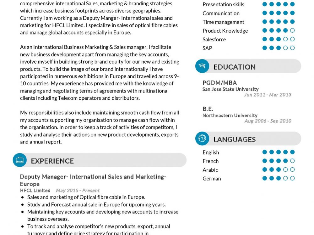 International Sales and Marketing Resume Sample in 2024 - ResumeKraft