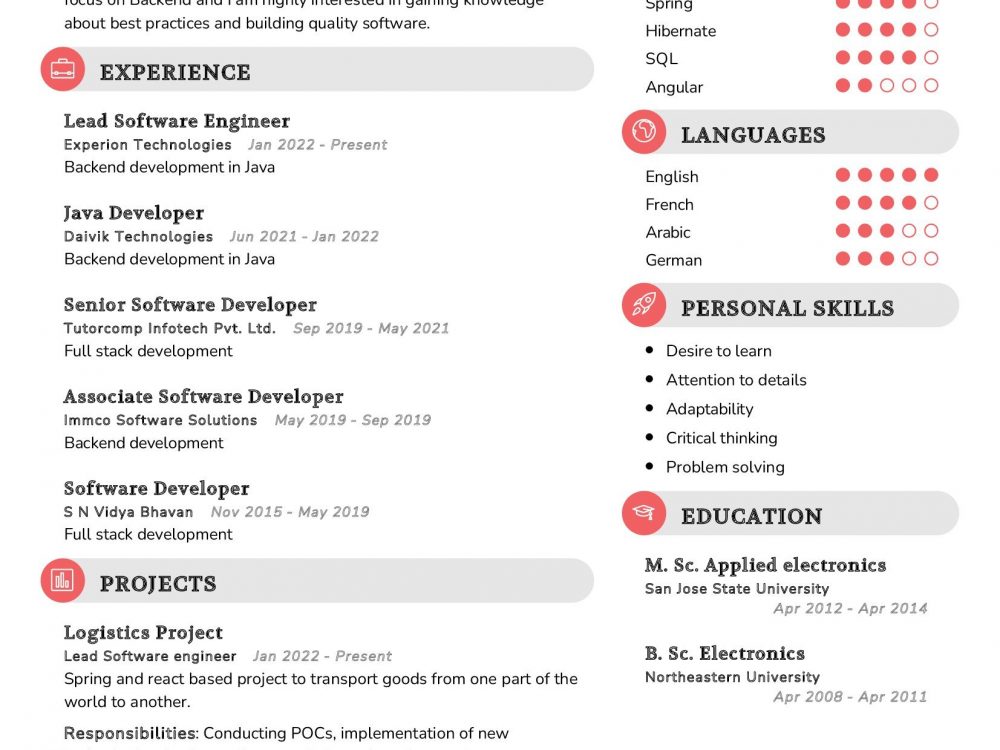 Java Developer Resume Sample in 2025 - ResumeKraft