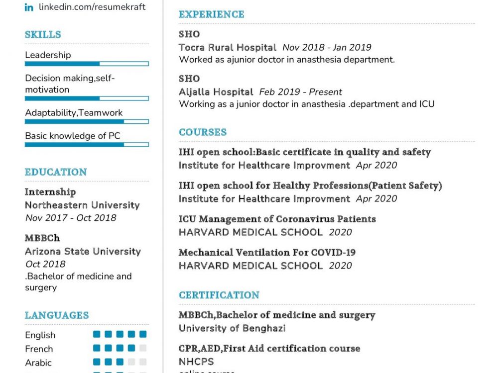 Junior Doctor Resume Example In 2024 ResumeKraft   Junior Doctor Resume Example 1000x750 