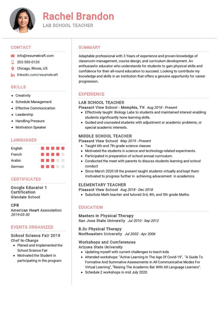 Education Resume Examples - Page 6 of 18 in 2024 - ResumeKraft