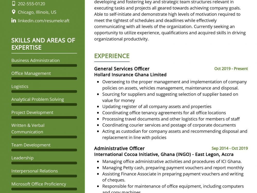 Logistics Officer Resume Sample