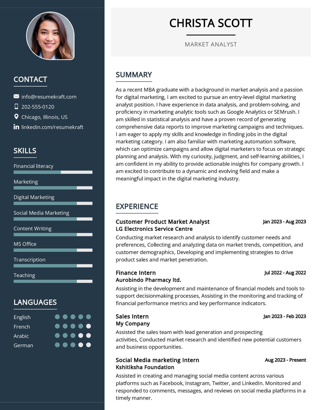 Market Analyst Resume Example In 2024 ResumeKraft   Market Analyst Resume Example 