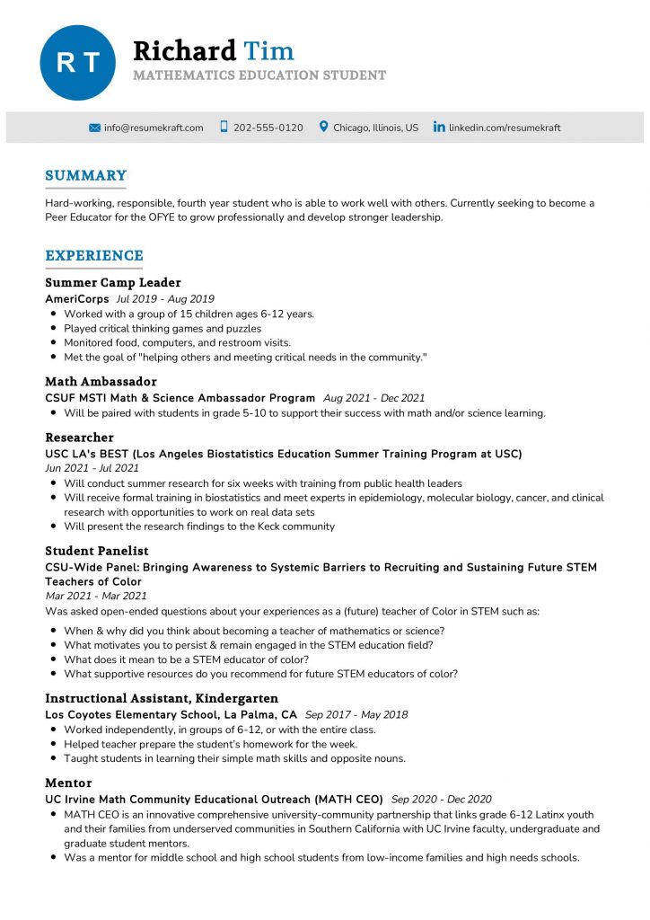 Education Resume Examples - Page 10 of 18 in 2024 - ResumeKraft