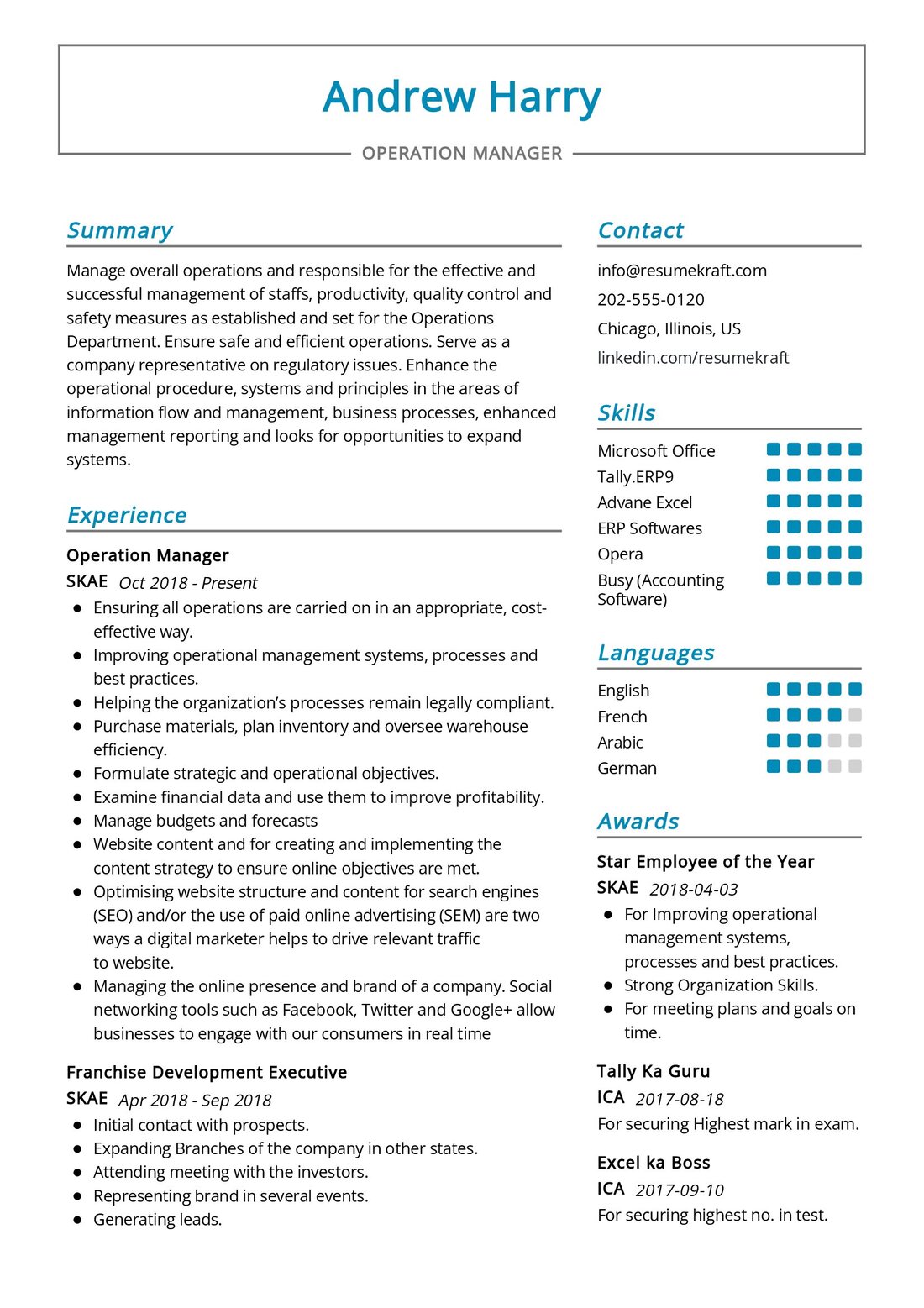 Operation Manager Resume Sample In 2024 Resumekraft vrogue.co