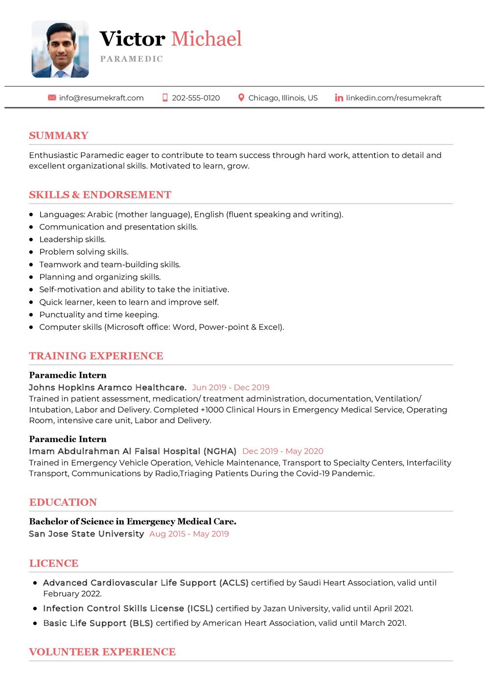 Paramedic CV Example In 2024 ResumeKraft   Paramedic CV Example 