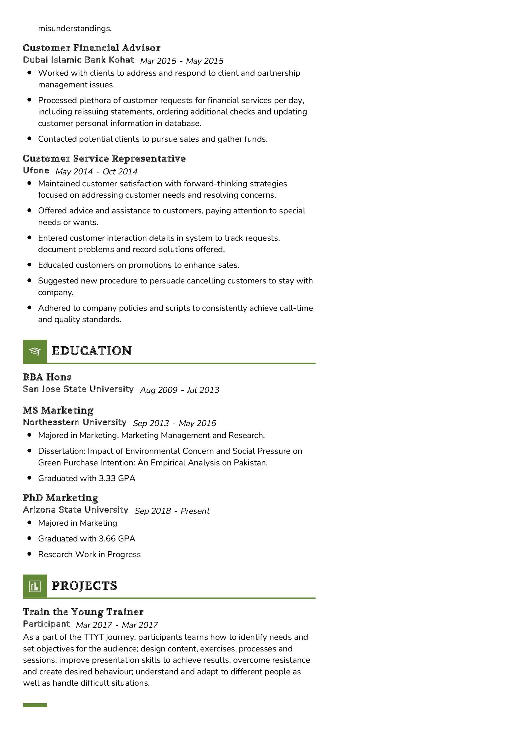 cv format for phd scholar