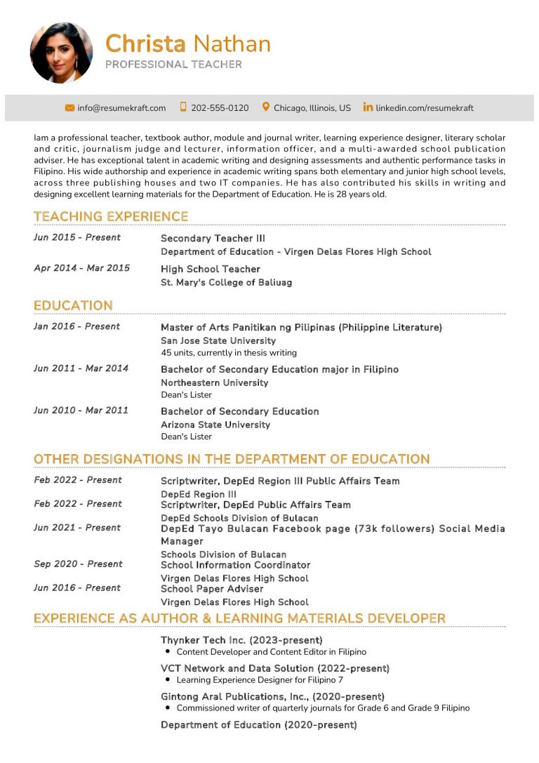 Education Resume Examples - Page 9 of 18 in 2025 - ResumeKraft