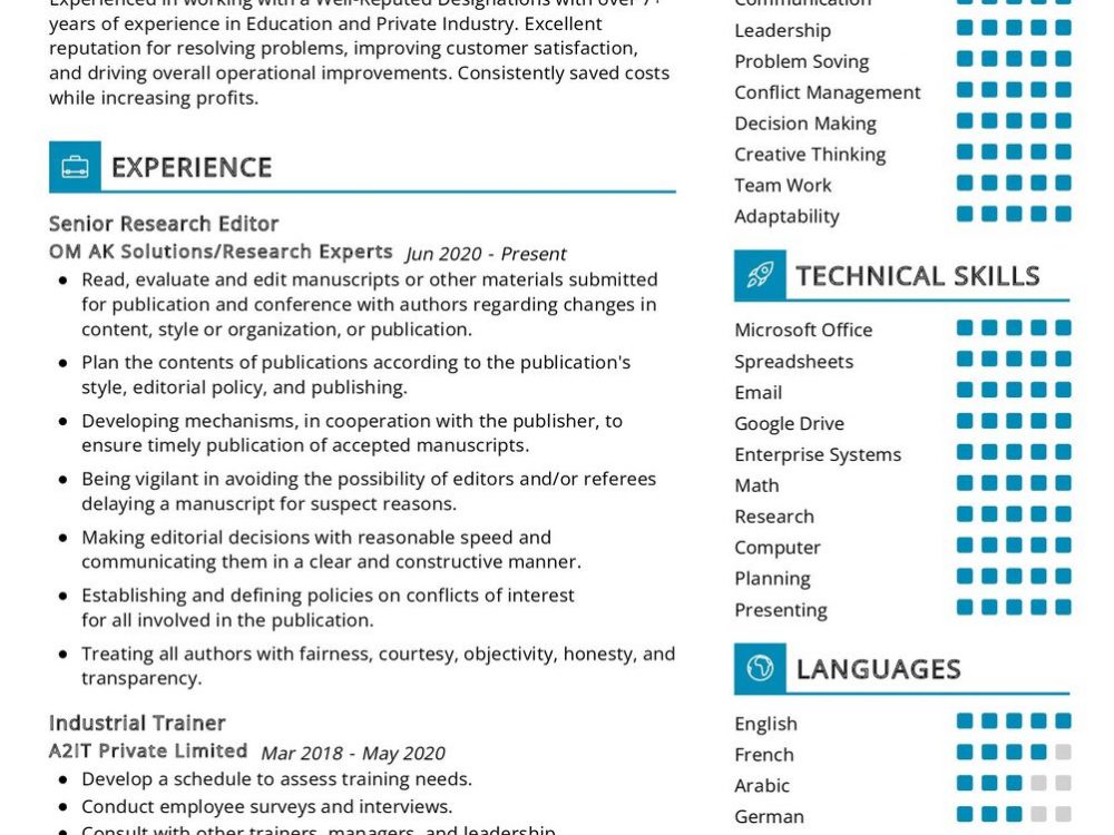 Research Editor CV Sample in 2024 - ResumeKraft