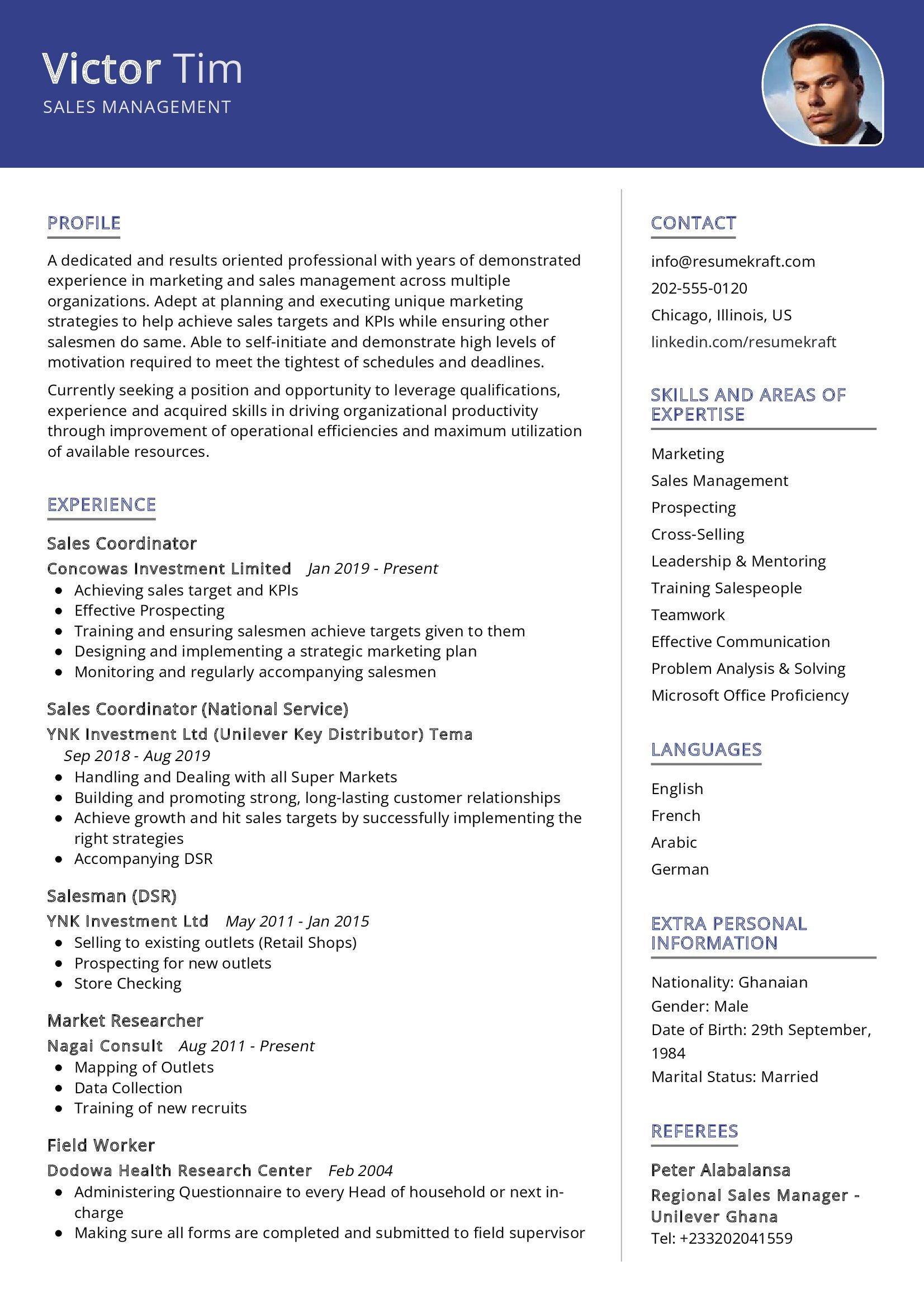 Sales Management Resume Example in 2024 - ResumeKraft