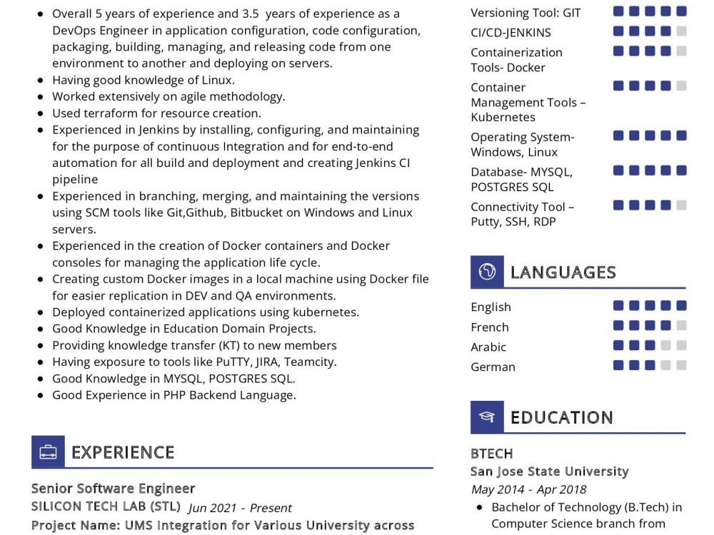 Senior DevOps Engineer Resume Example in 2024 - ResumeKraft