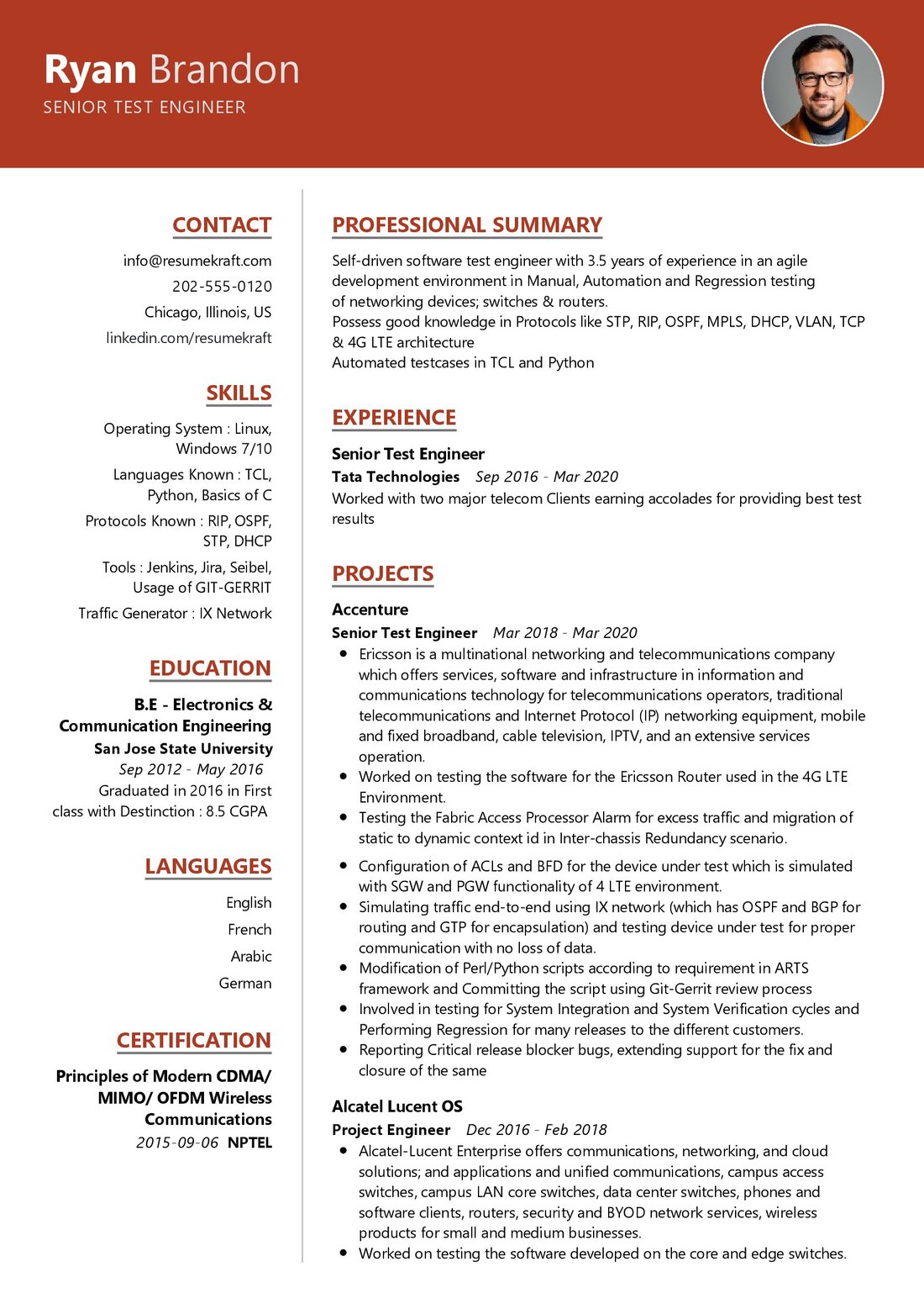 Senior Test Engineer Resume Example in 2024 - ResumeKraft