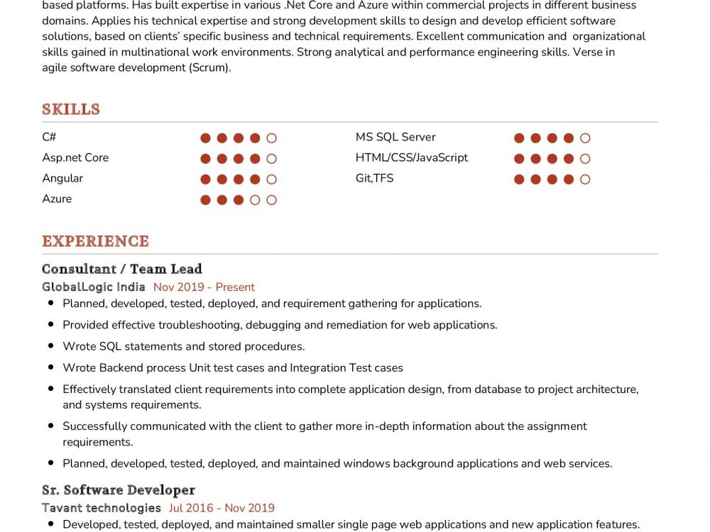 Sr. Full Stack Developer Resume Example in 2025 - ResumeKraft