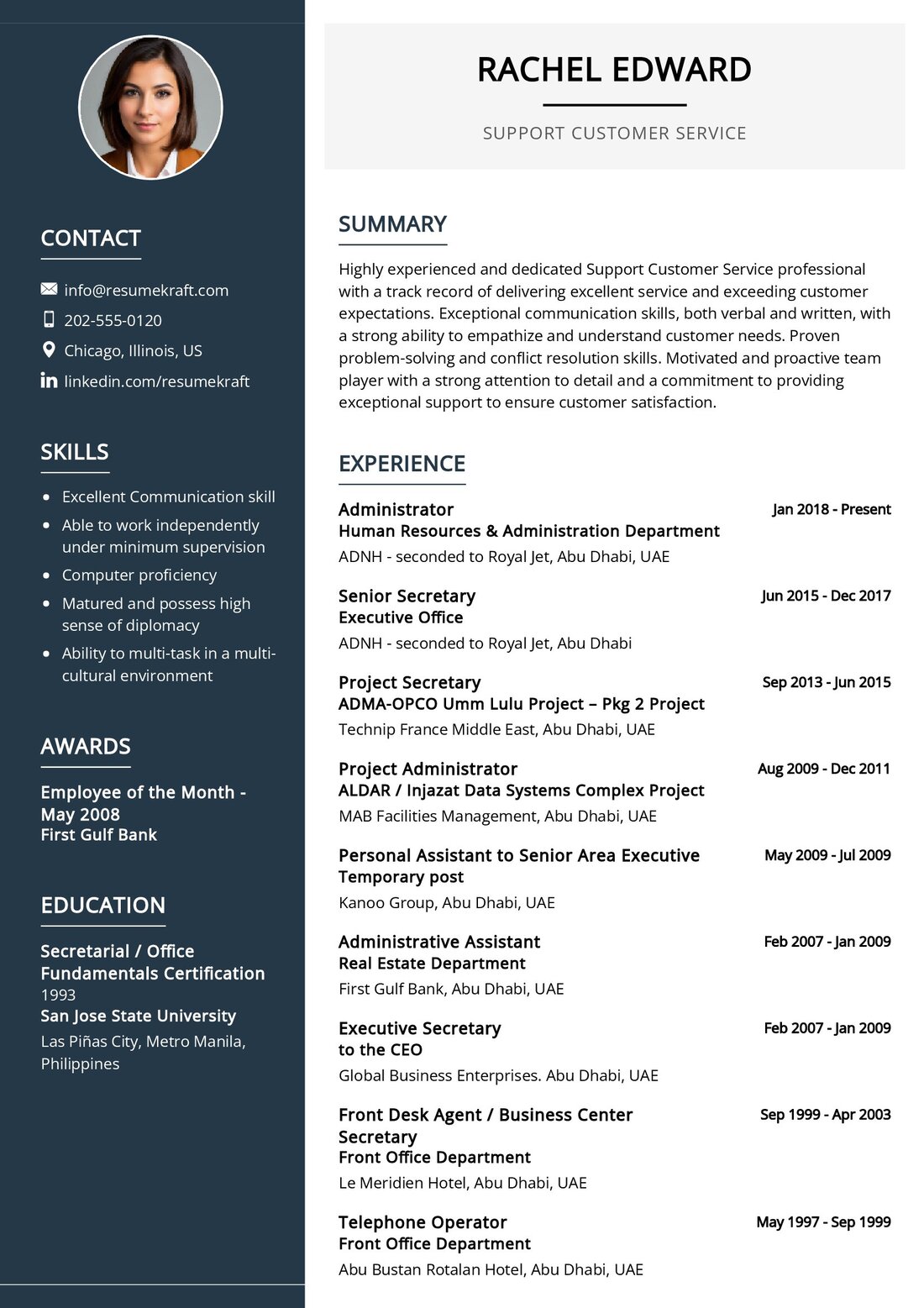 Support Customer Service CV Example In 2025 ResumeKraft