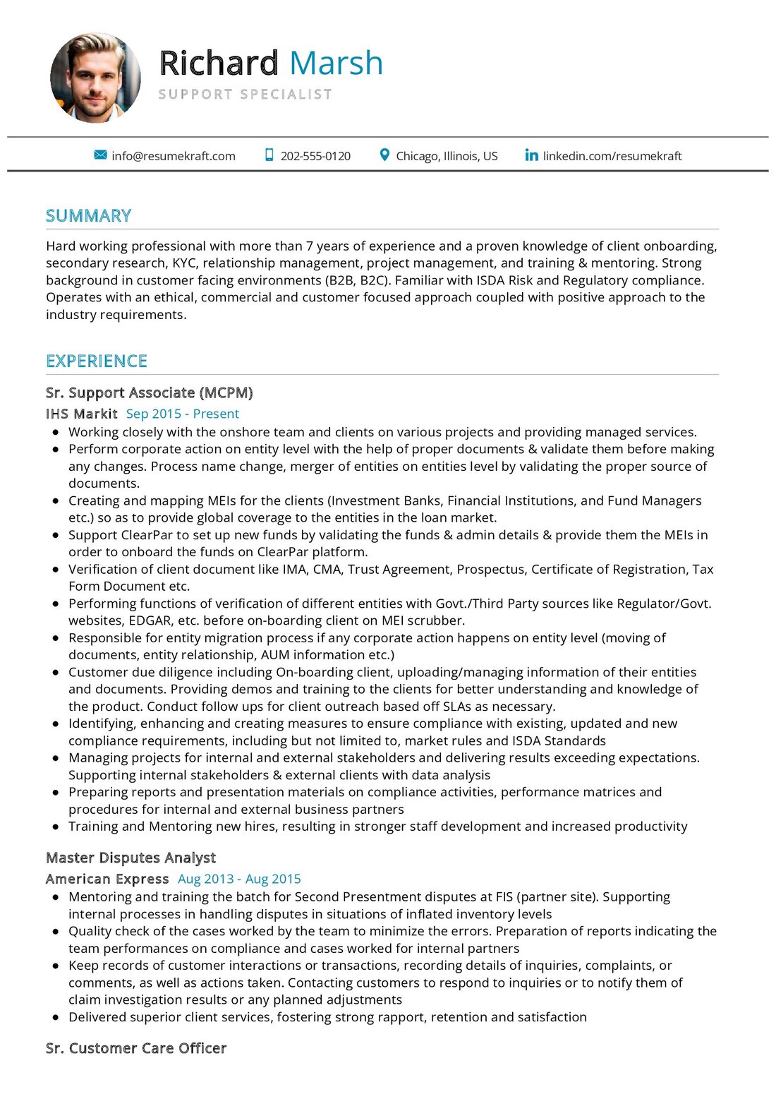 Support Specialist Resume Sample in 2025 - ResumeKraft