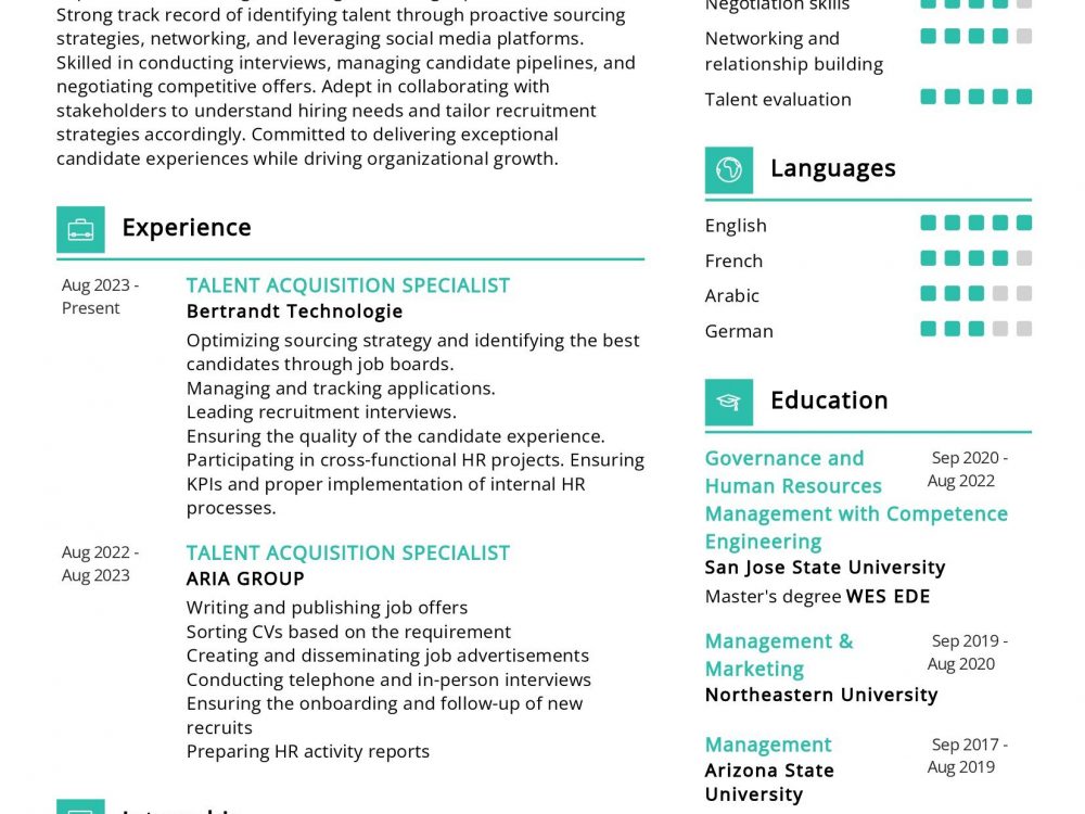 Talent Acquisition Specialist Resume Example in 2024 - ResumeKraft