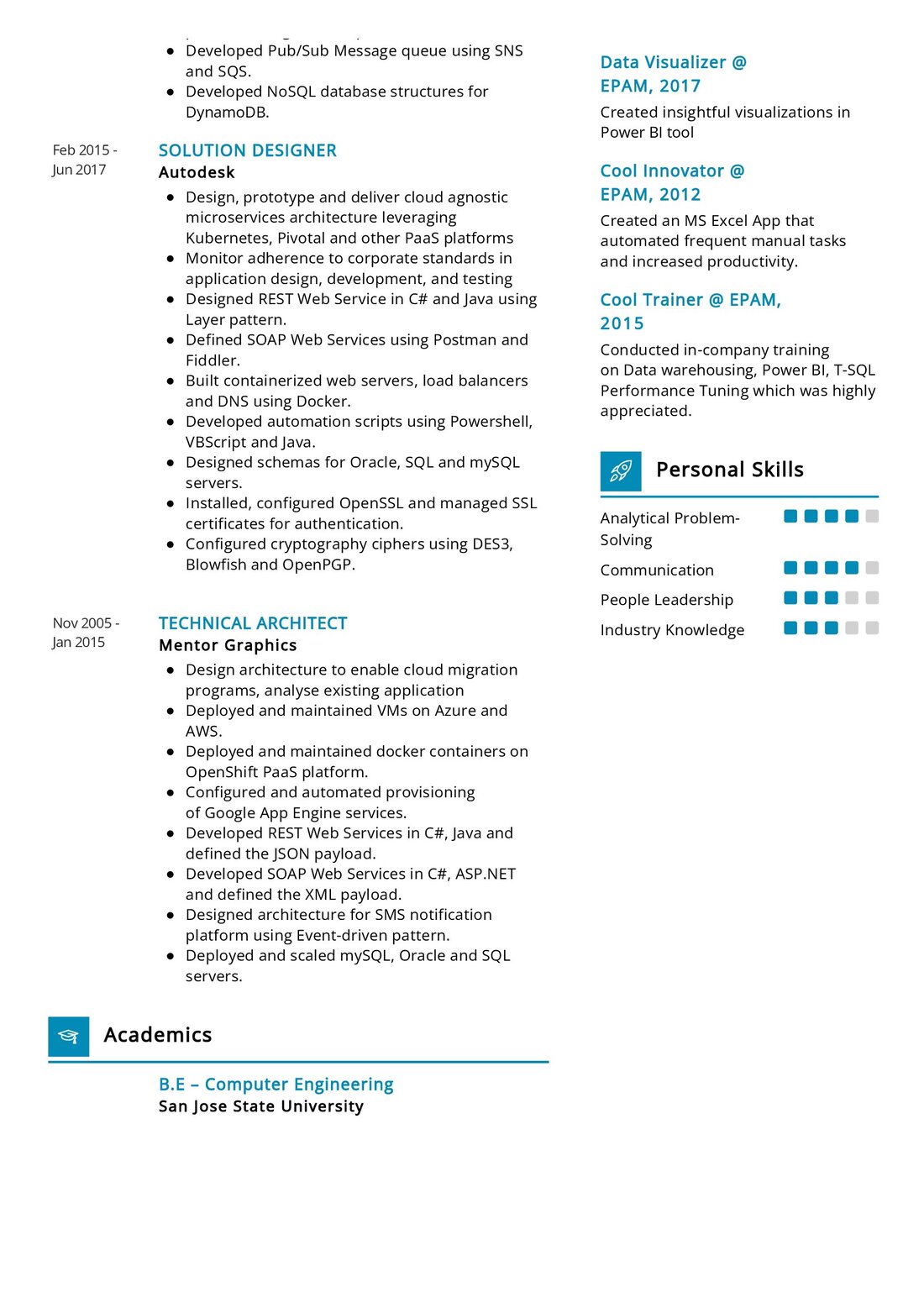 Technical Architect Resume Example in 2024 - ResumeKraft