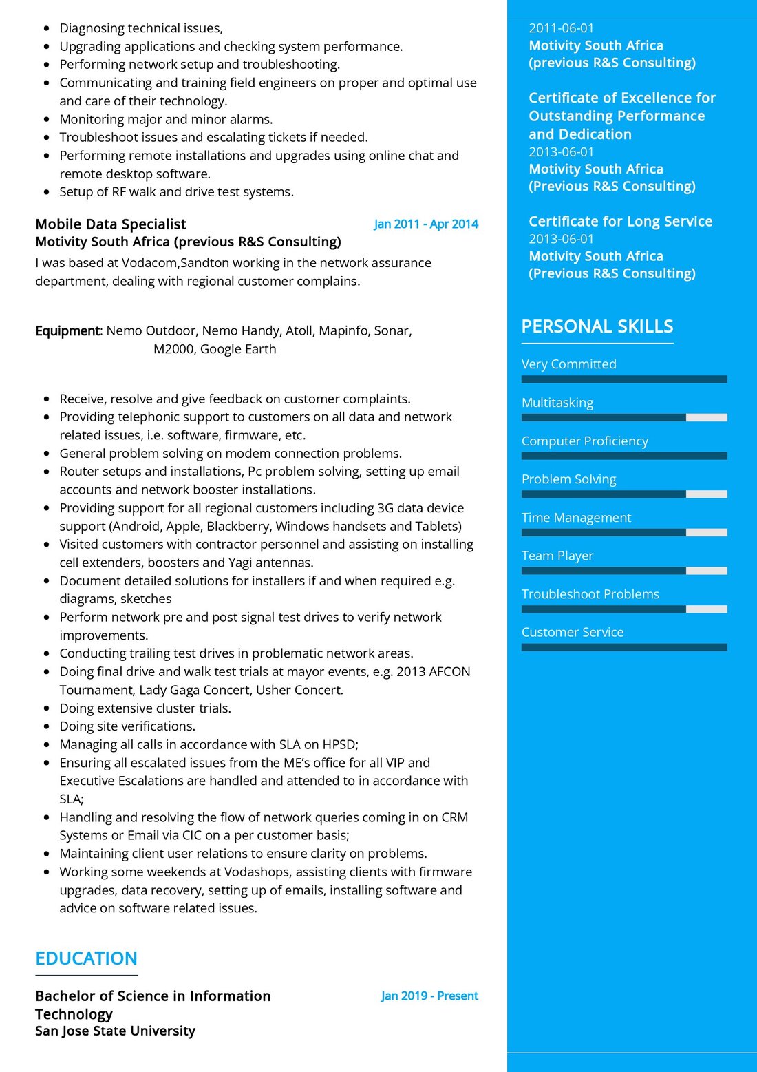 Telecommunications Professional Resume Sample in 2024 - ResumeKraft