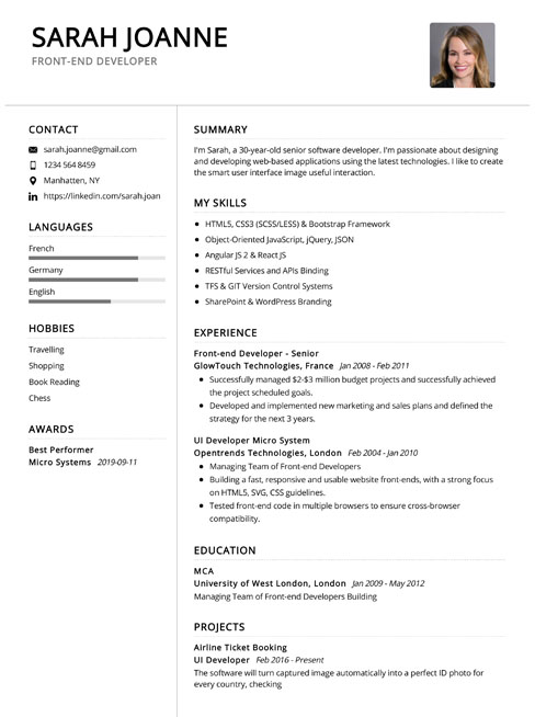 Free Simple Resume & CV Templates Word Format in 2024 | ResumeKraft