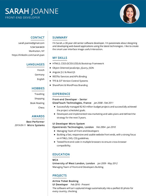 Free Online CV Generator - Resume Builder