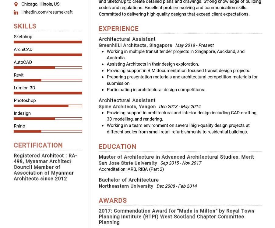 Architectural Designer CV Sample