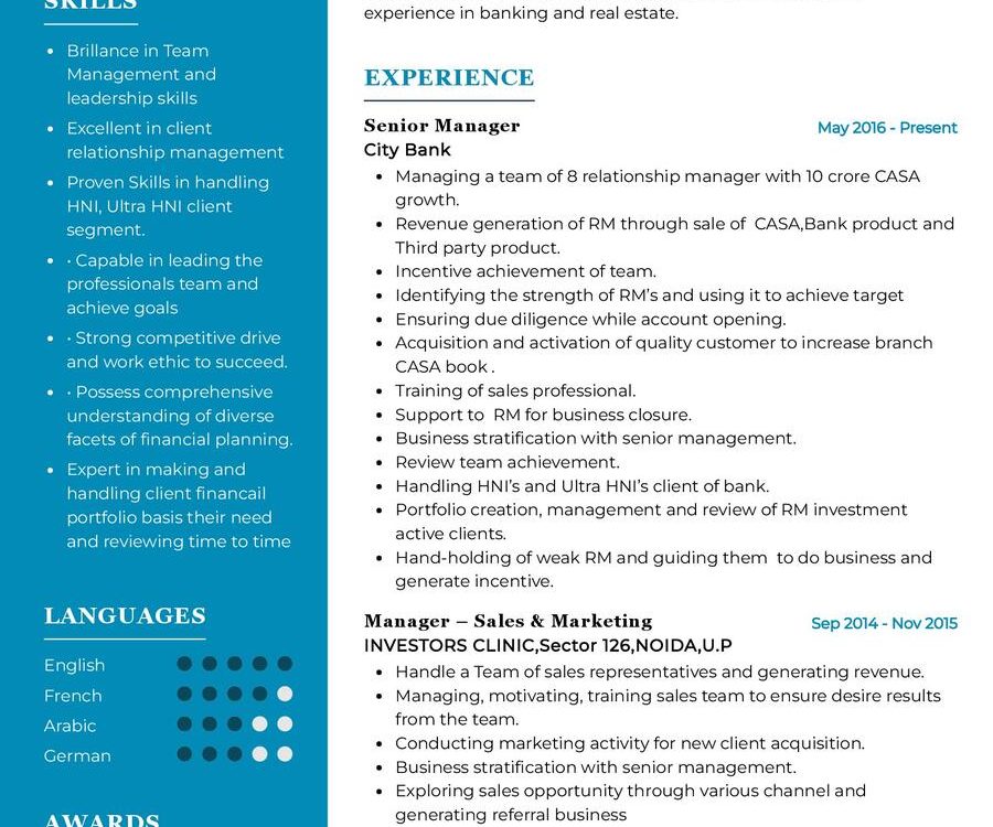 Bank Manager CV Example in 2025 - ResumeKraft