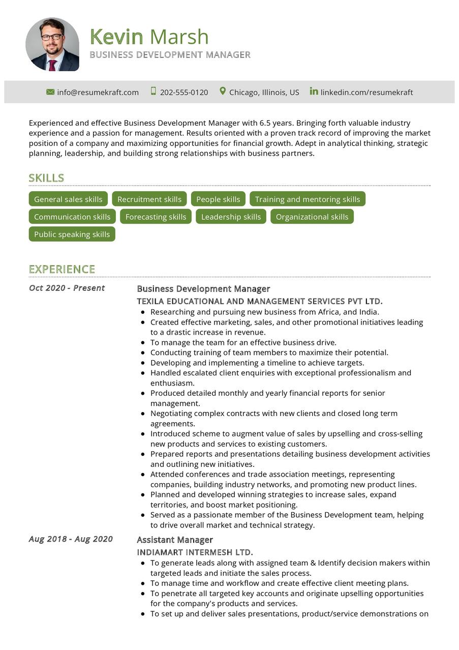 Business Development Manager Cv Sample In 2024 Resumekraft 6436