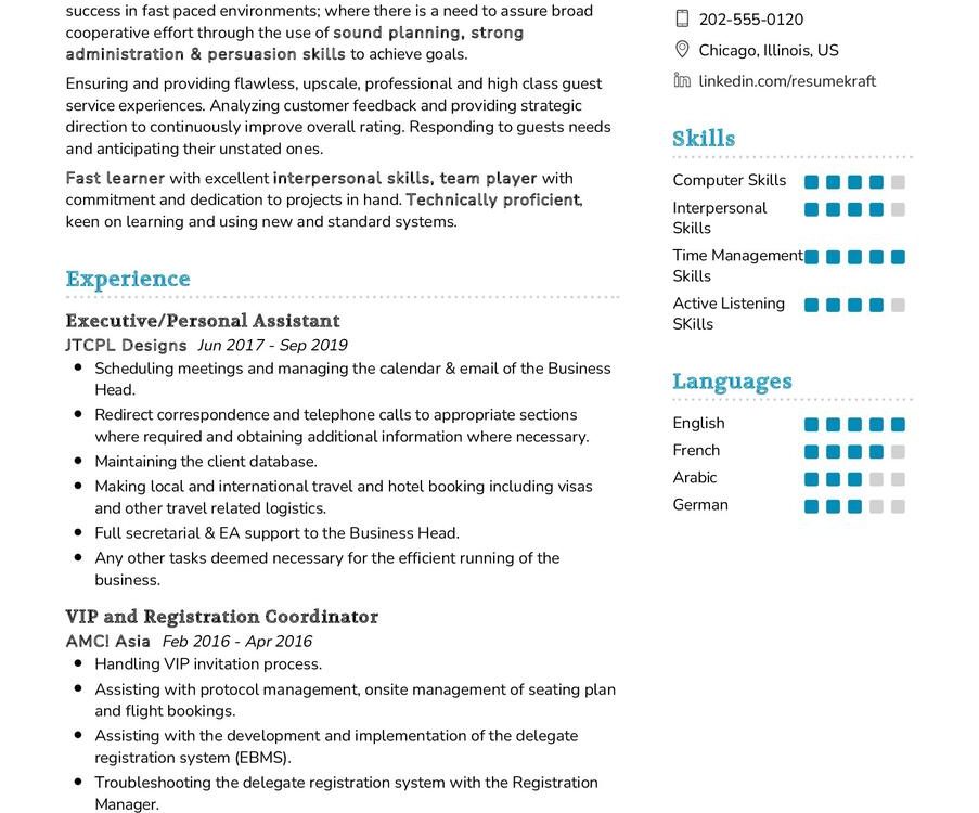 Business Support Specialist CV Example