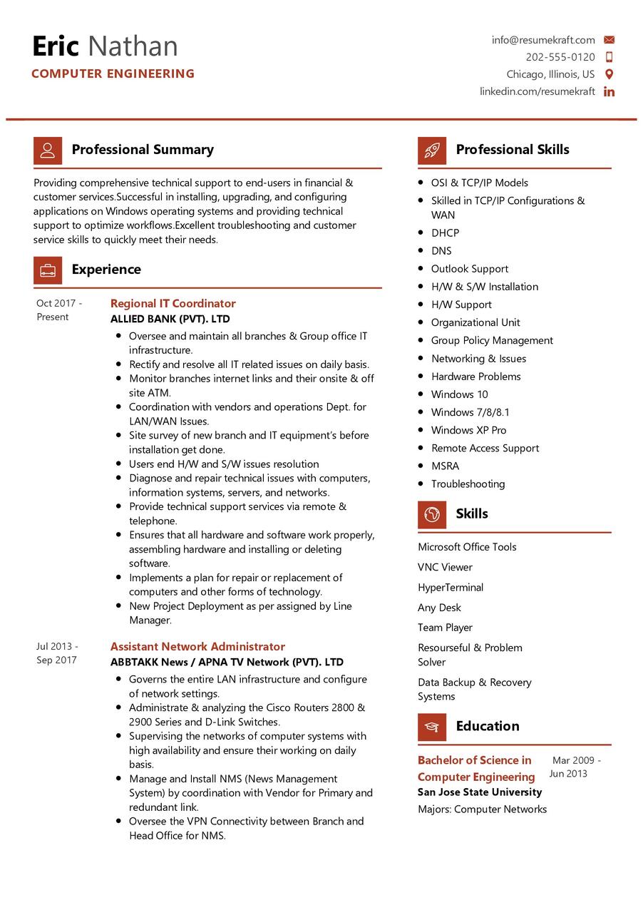 Computer Engineering CV Example in 2024 - ResumeKraft