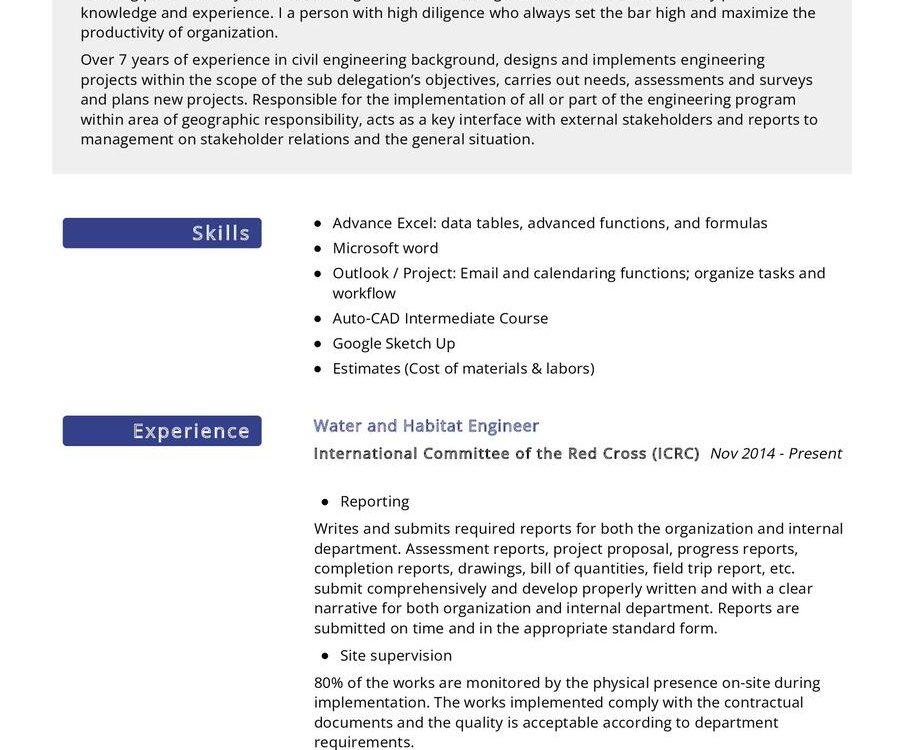 Construction Engineer CV Example in 2024 - ResumeKraft