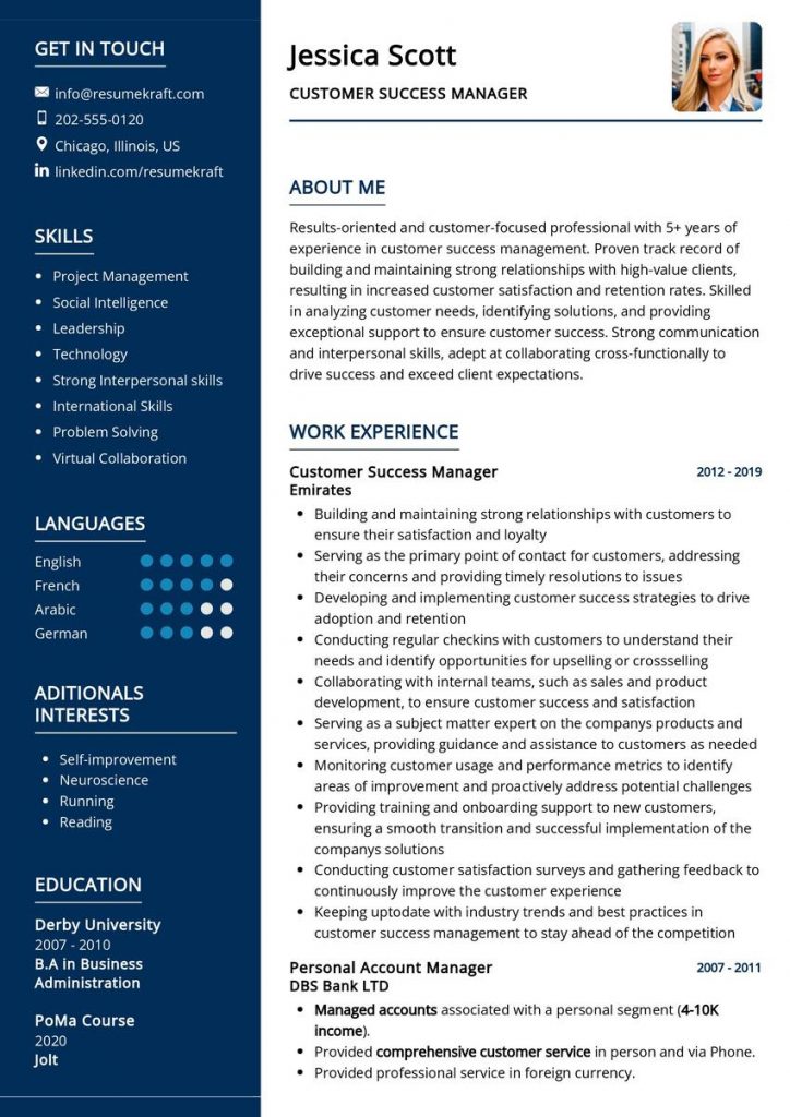 Professional Resume Samples For Resumekraft