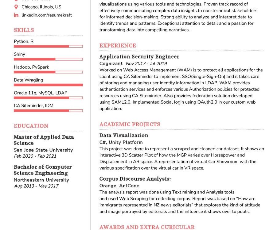 Data Visualization CV Example in 2025 - ResumeKraft