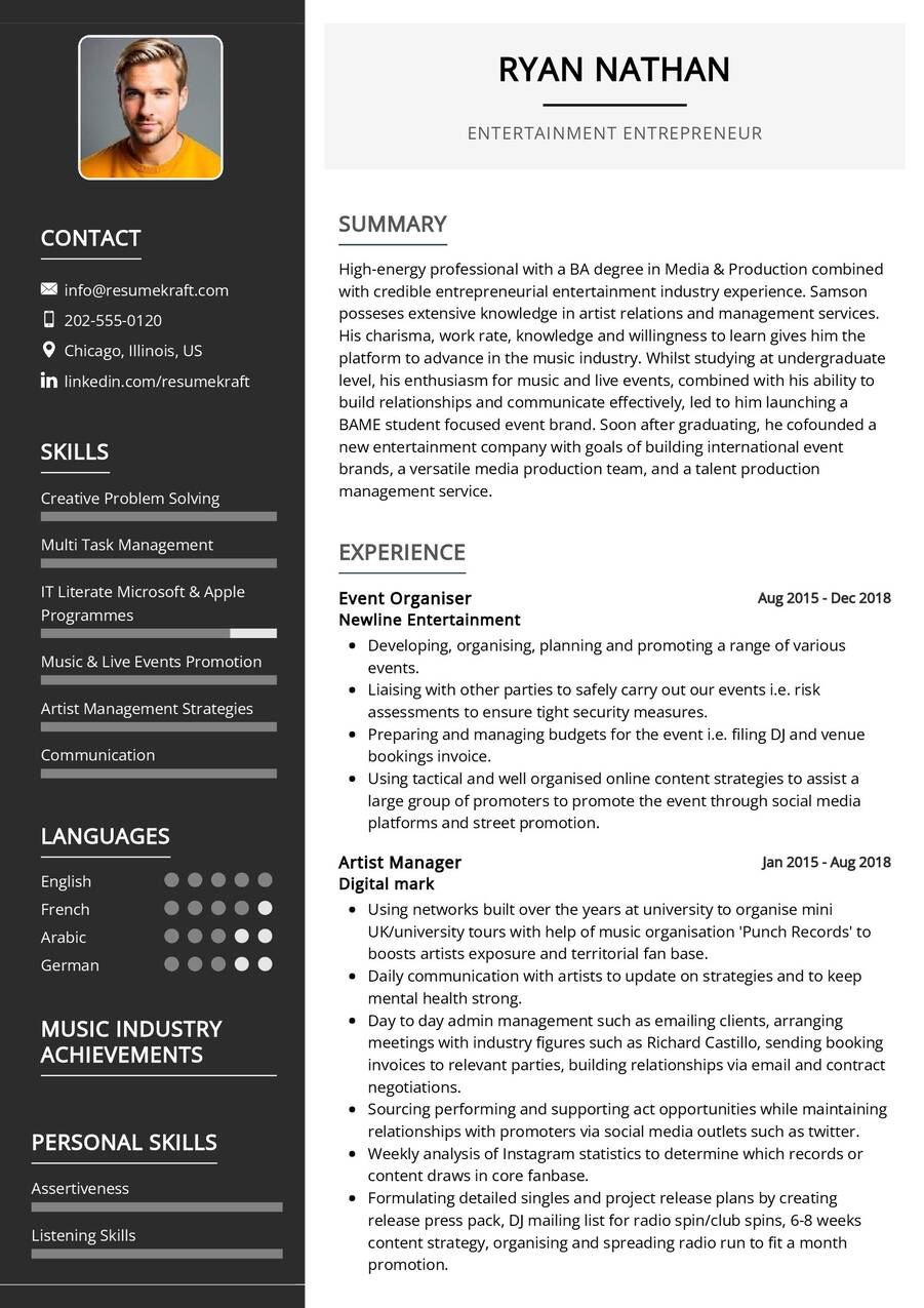 Entrepreneur Resume Sample Guide 20 Examples