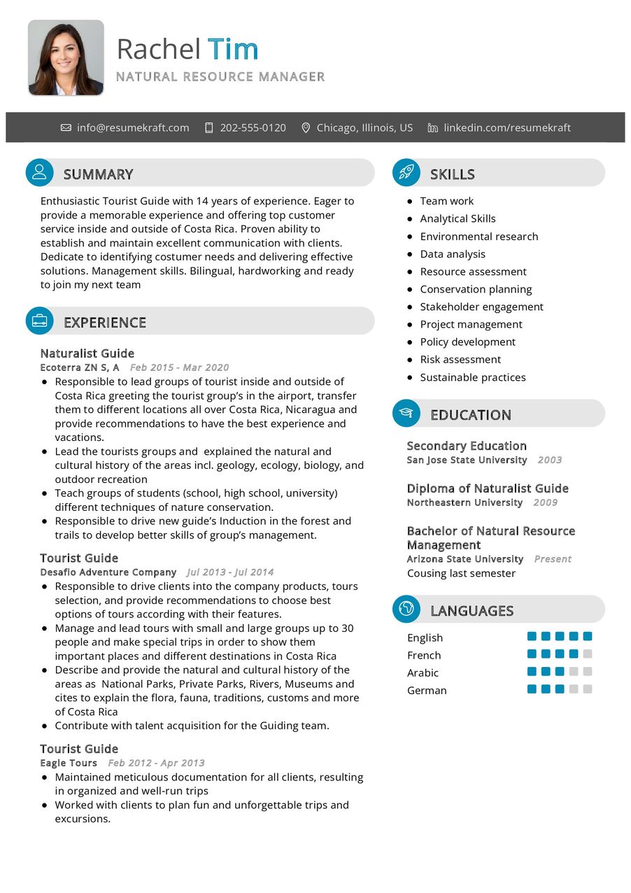 Natural Resource Manager CV Sample in 2024 - ResumeKraft