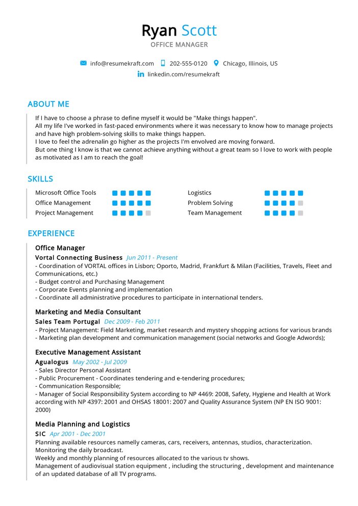 Office Manager CV Example in 2024 - ResumeKraft