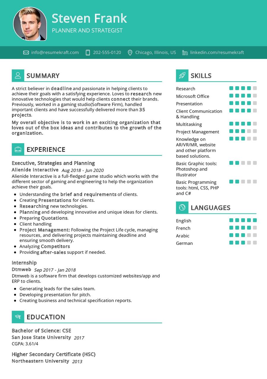 Planner and Strategist CV Sample in 2024 - ResumeKraft