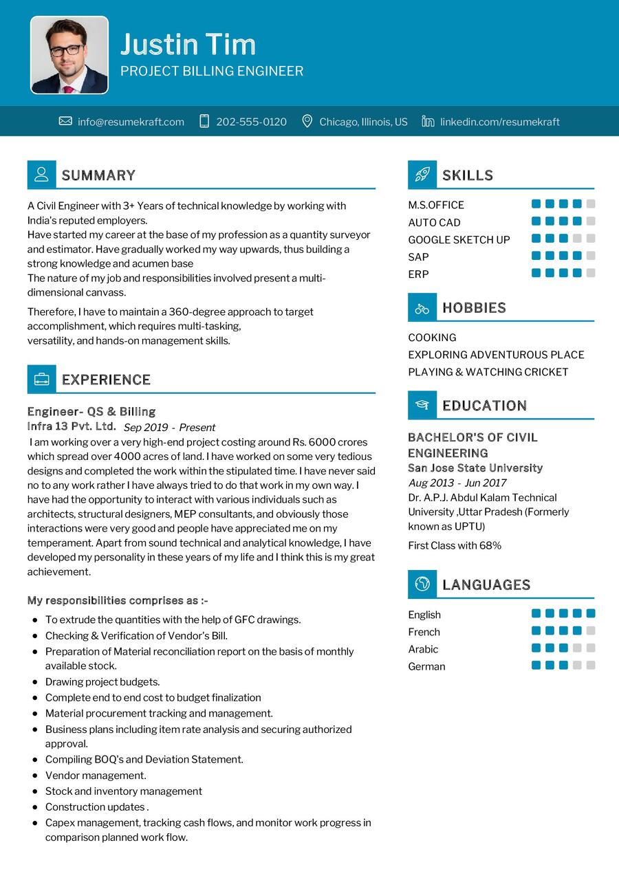 project-billing-engineer-cv-sample-in-2024-resumekraft