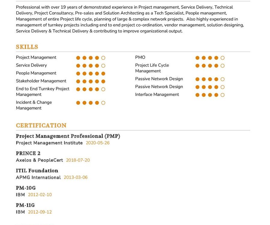 Marketing Management Cv Example