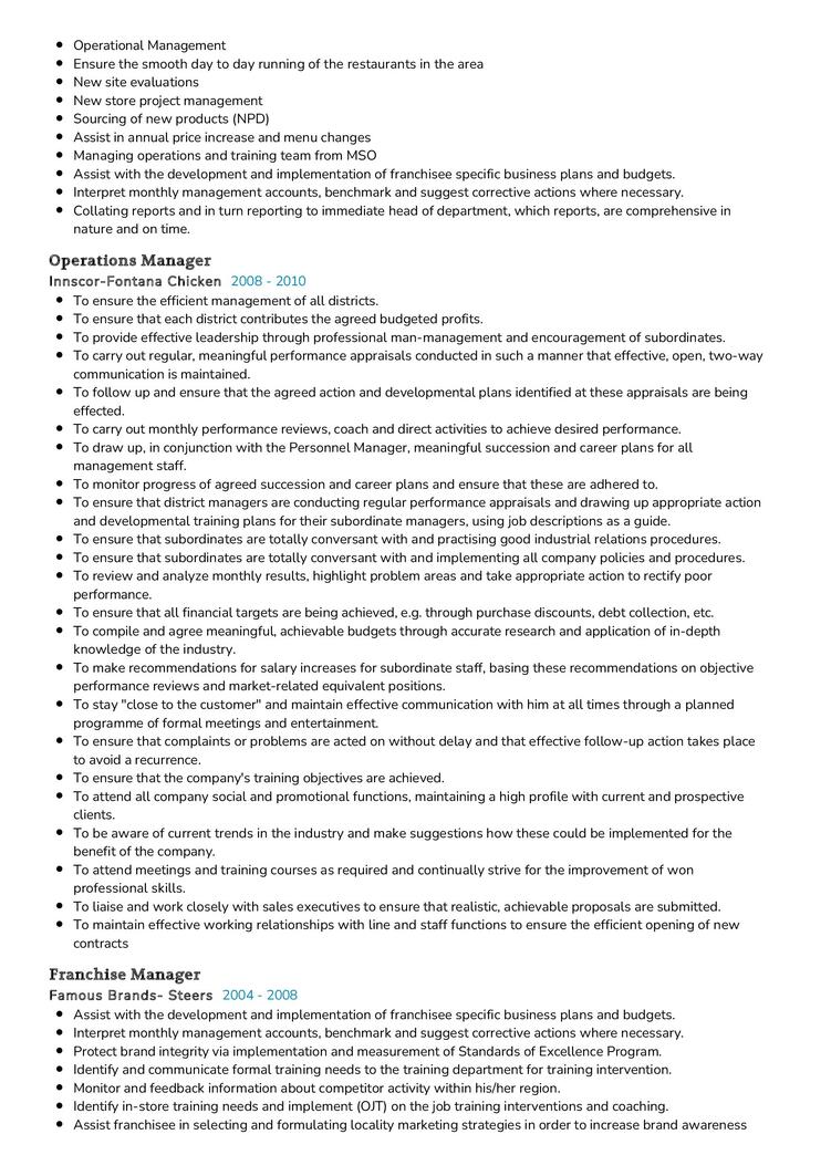 Regional Operations CV Example in 2025 ResumeKraft