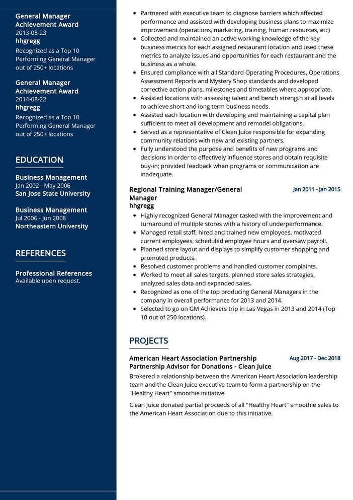 Regional Training Manager Cv Example In 2024 - Resumekraft