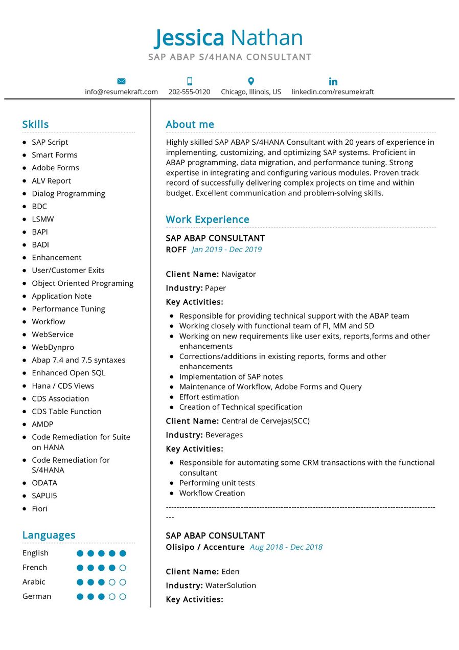 sap-abap-s4-hana-consultant-cv-sample-in-2024-resumekraft