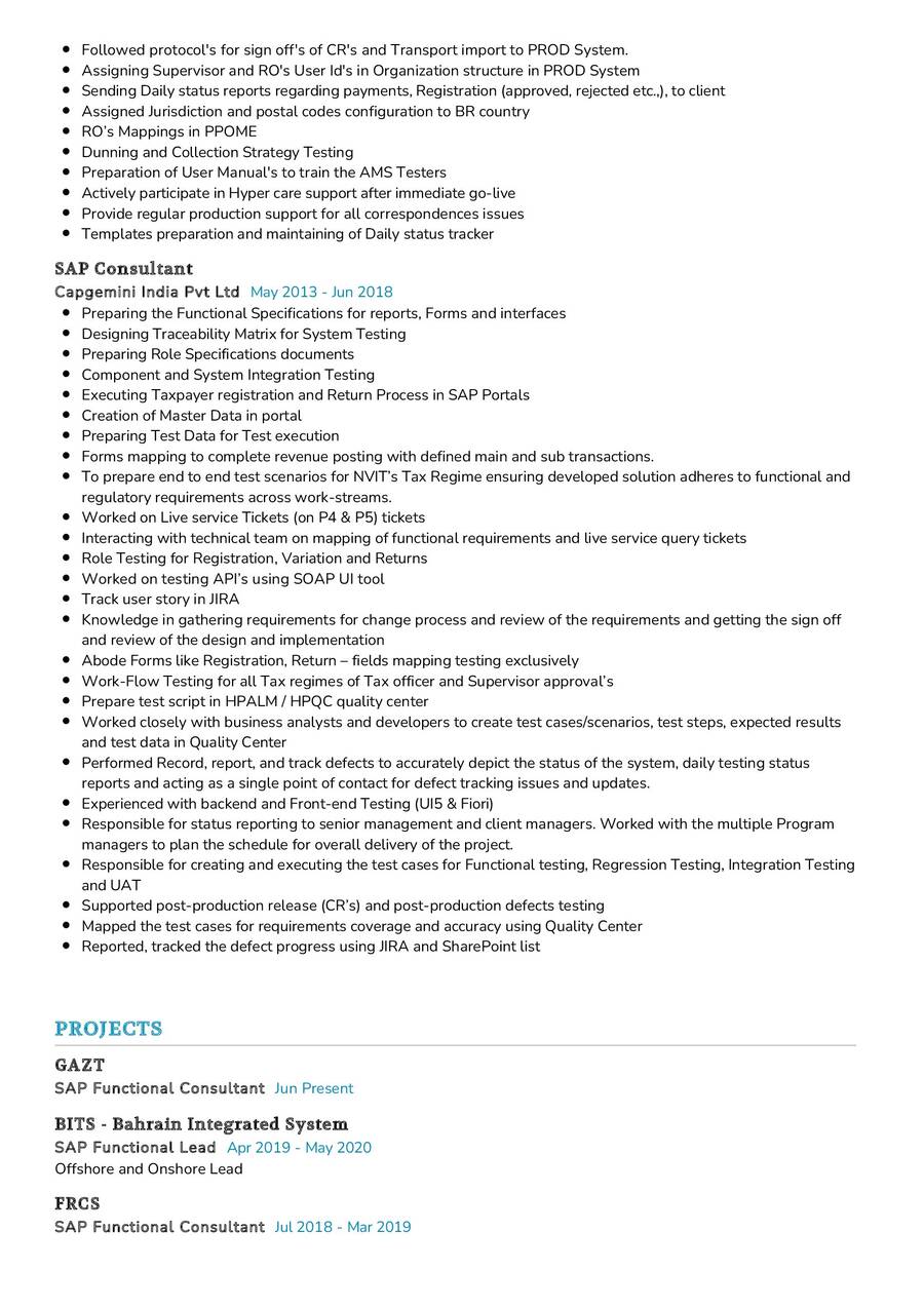 SAP Consultant CV Example in 2024 - ResumeKraft