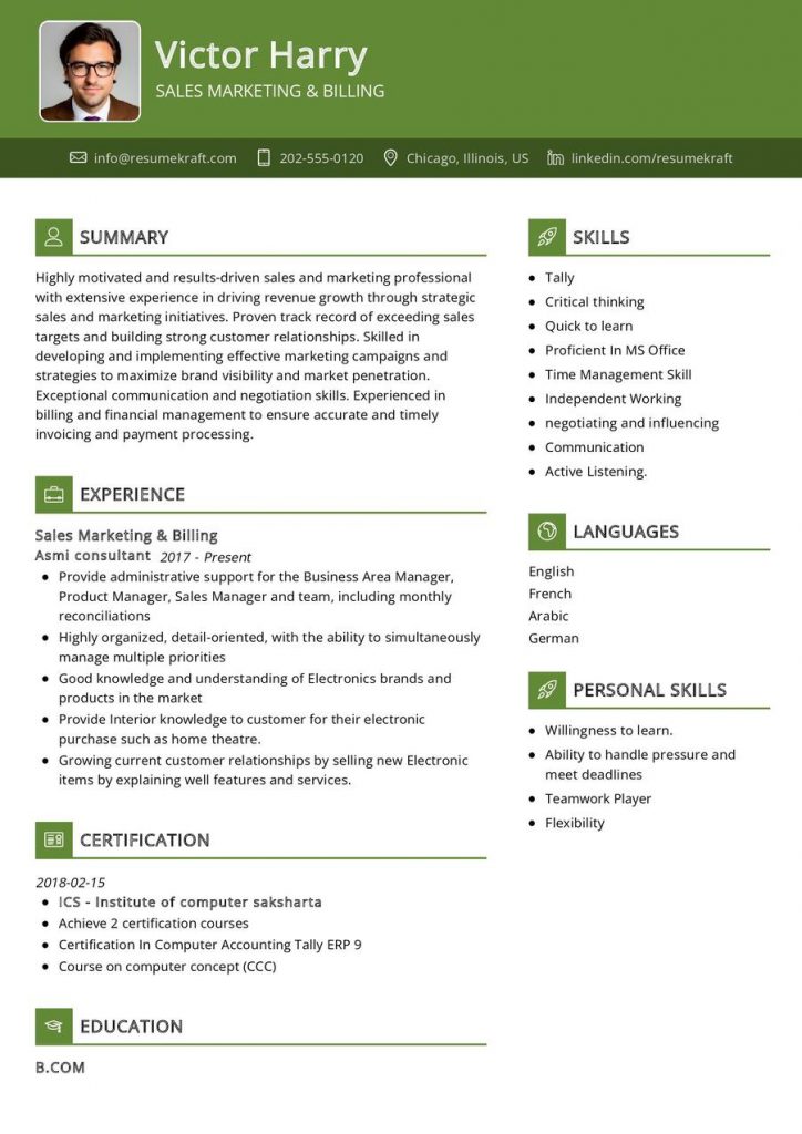 Sales and Marketing Resume Samples - Page 6 of 24 in 2024 - ResumeKraft