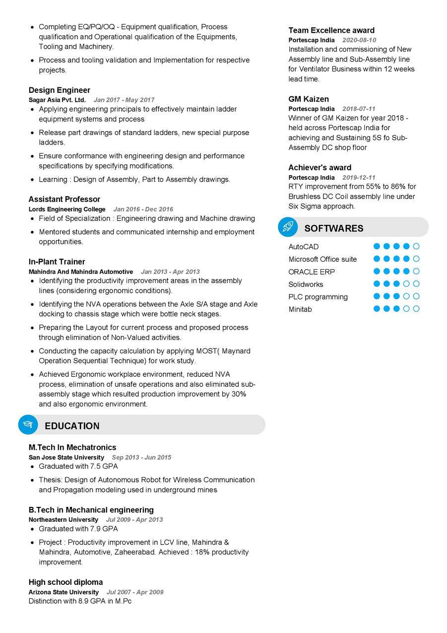 Senior Process Engineer CV Example in 2024 - ResumeKraft