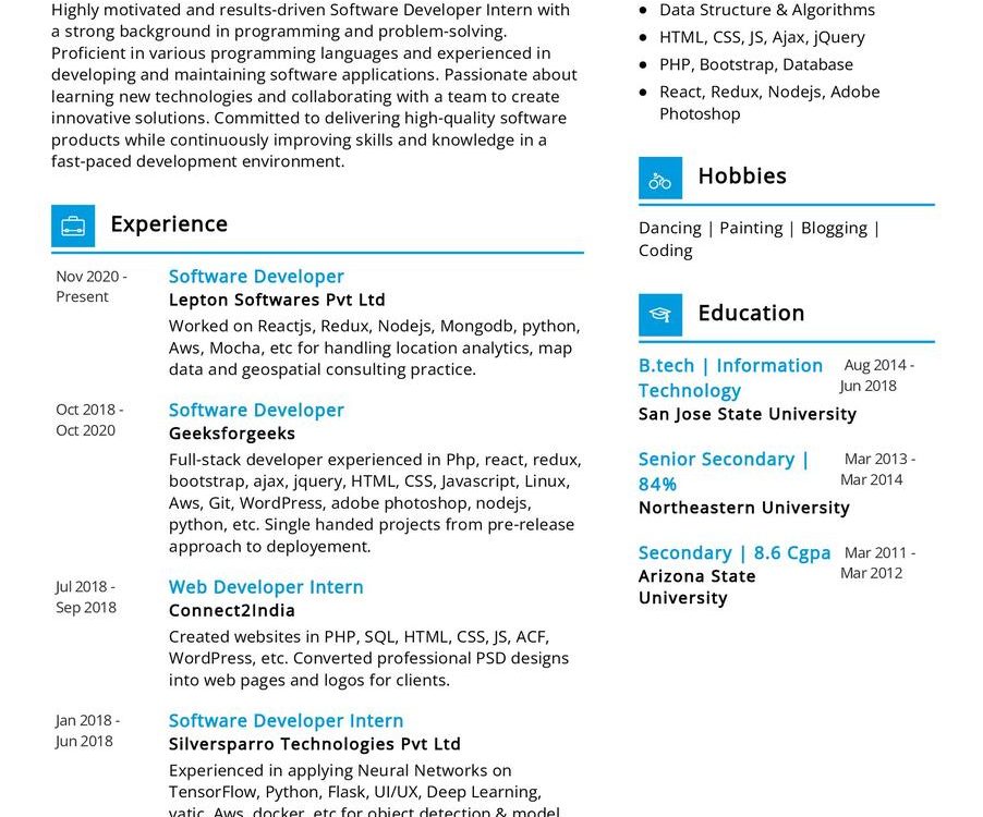 Software Developer CV Example in 2024 - ResumeKraft