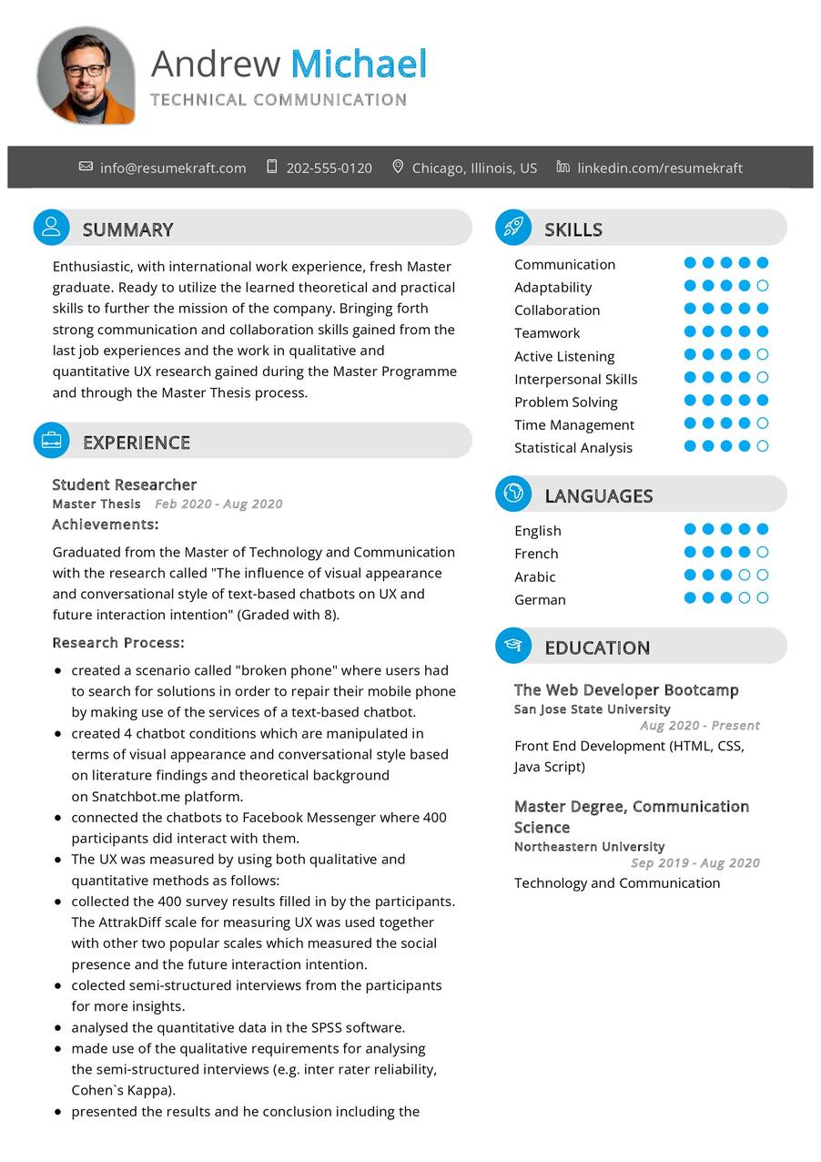 Technical Communication Cv Example In 2024 - Resumekraft