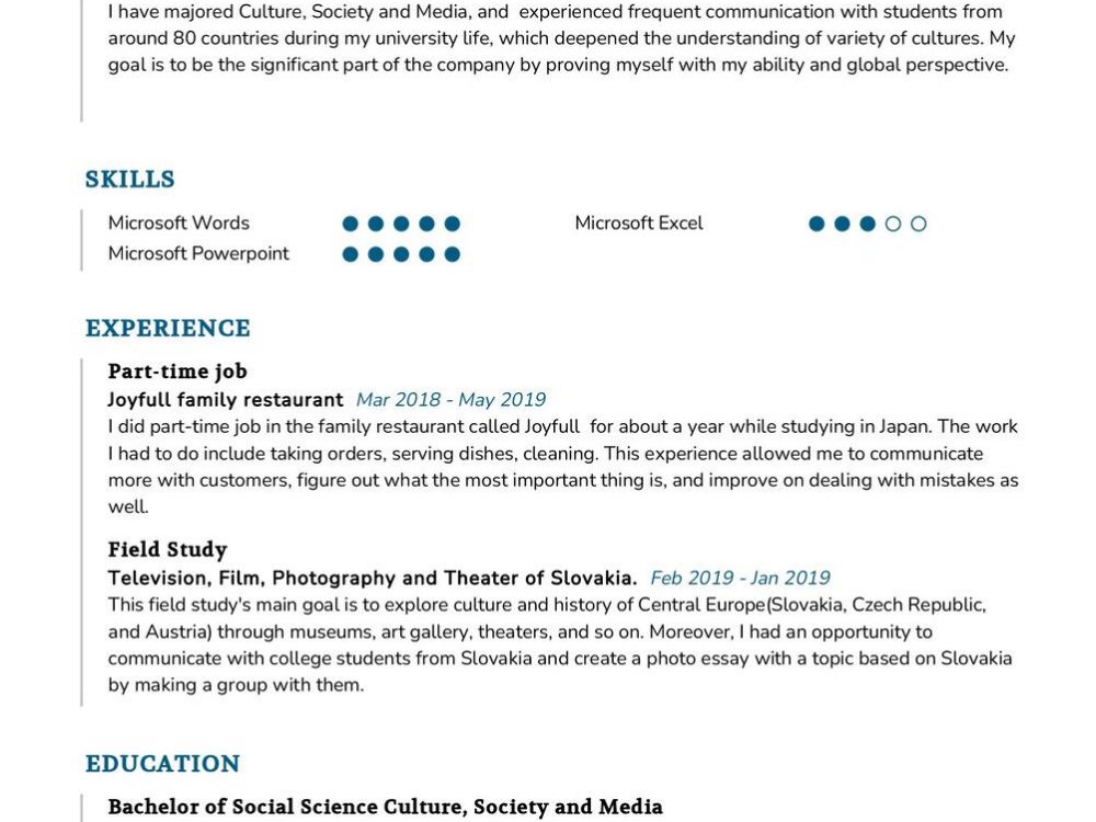 University Graduates CV Example