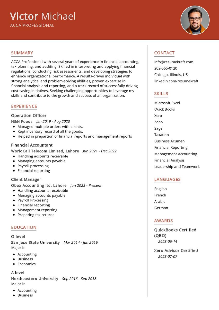 Acca Professional Cv Sample In 2024 Resumekraft 6193