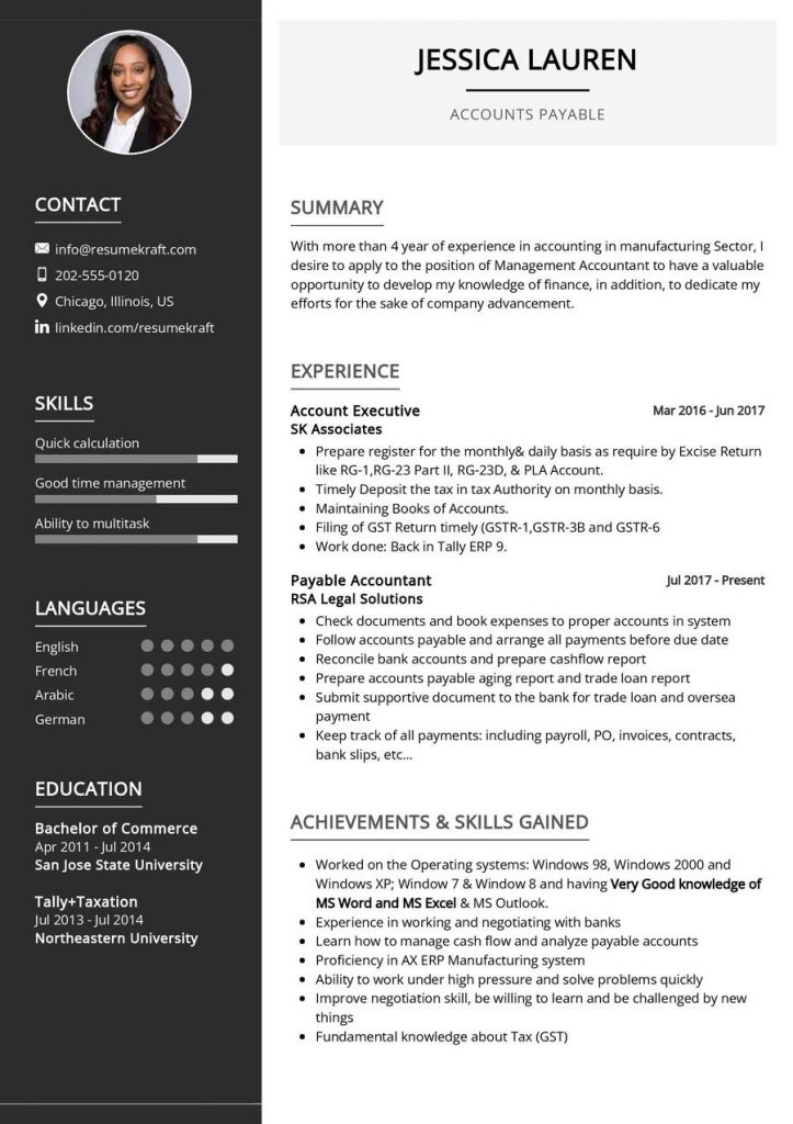 Accounting Finance Resume Samples 2023 - ResumeKraft