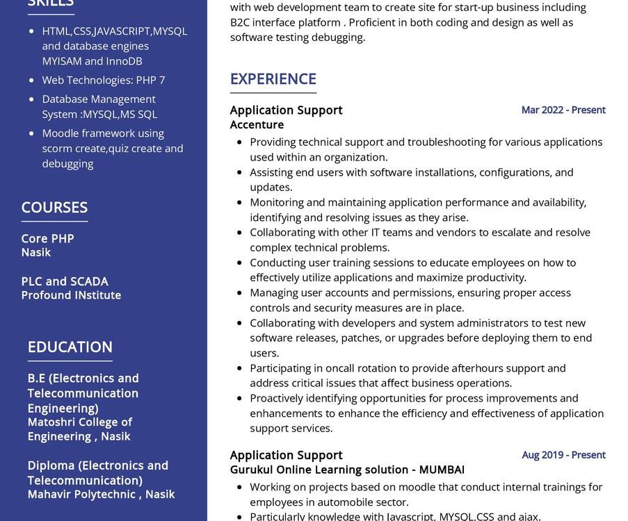 application-support-cv-example-in-2025-resumekraft