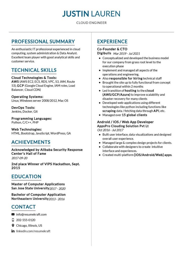 It Resume Samples - Page 13 Of 47 In 2024 - Resumekraft